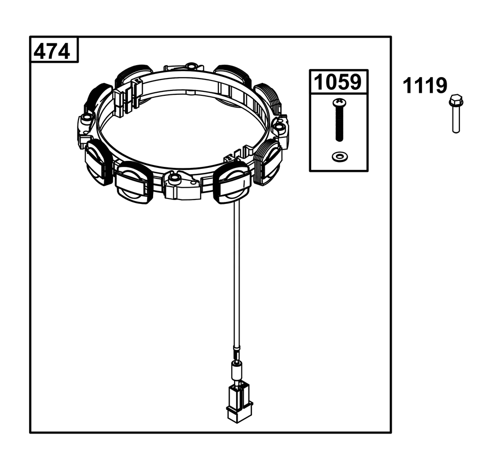 Alternator Group Diagram and Parts List for 40N777-0015-B5 400000 - 699999 Briggs and Stratton Engine
